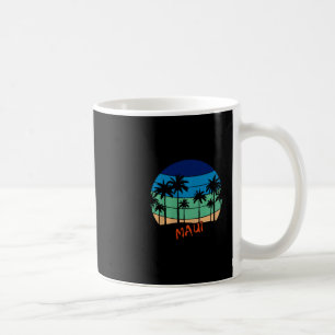 Caneca De Café Maui Retro Vintage Design de Praia do Pôr do Sol P