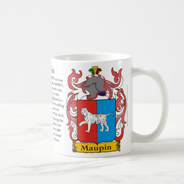 Caneca De Café Maupin, a origem, o significado e a crista (Direita)