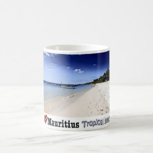 Caneca De Café Maurícia - I Love - Tropical Beach -