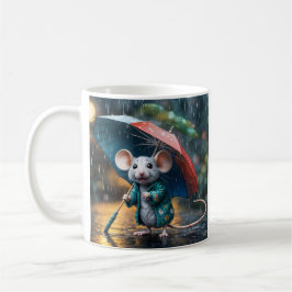 Caneca De Café Maus mit Schirm Postcard
