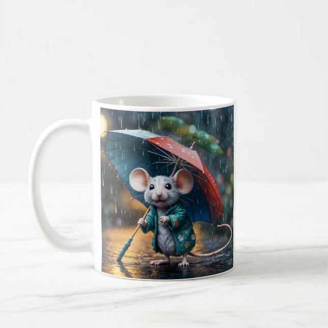 Caneca De Café Maus mit Schirm Postcard (Esquerda)