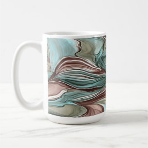 Caneca De Café Mauve Blue Aqua Swirling Mug