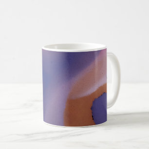 Caneca De Café “Mauve Mirage Flow” – Abstrato Rosa Azul Pêssego