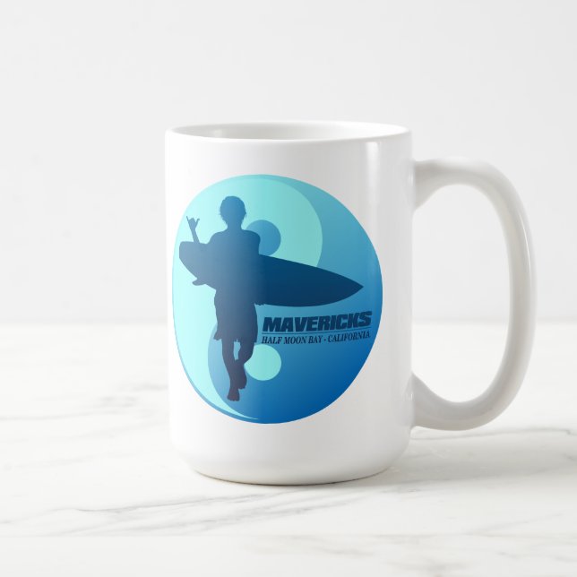 Caneca De Café Mavericks -Half Moon Bay (Azul) (Direita)