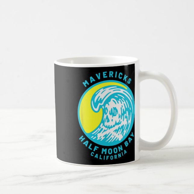 Caneca De Café Mavericks Half Moon Y Surfing  (Direita)