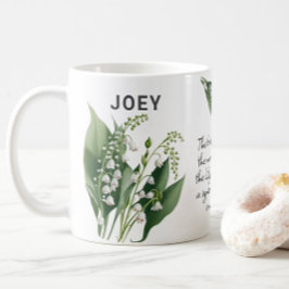 Caneca De Café May Birth Flower Lily of the Valley Add Name