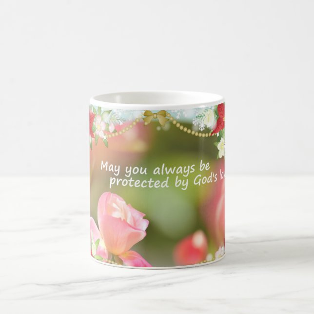 Caneca De Café May you always be protected by God's love  (Centro)