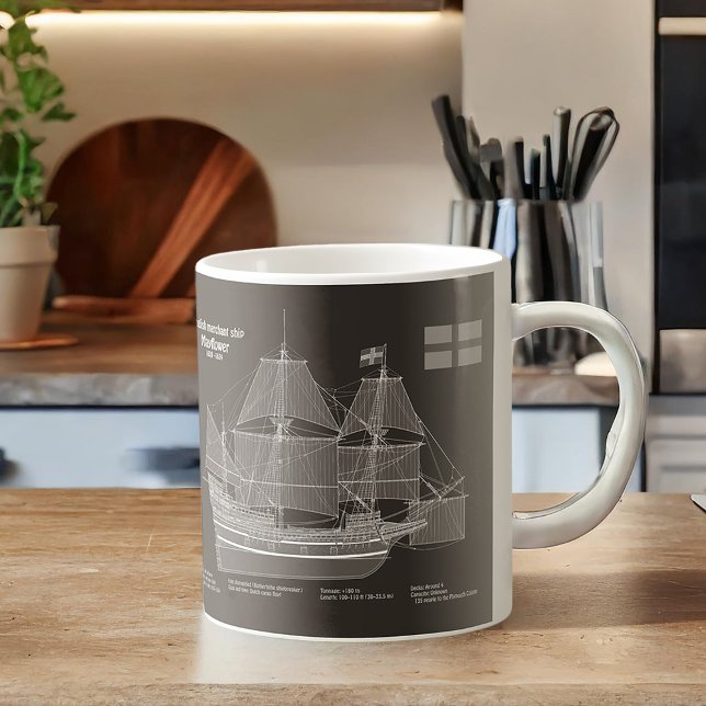 Caneca De Café Mayflower - Navio Planos de Impressão Bluetooth PD (Criador carregado)