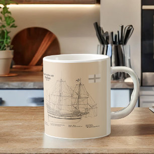 Caneca De Café Mayflower - Plantas de Plano de Construção de Navi