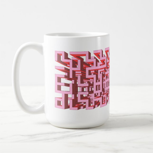 Caneca De Café Maze Mug Rosa 3D (Esquerda)
