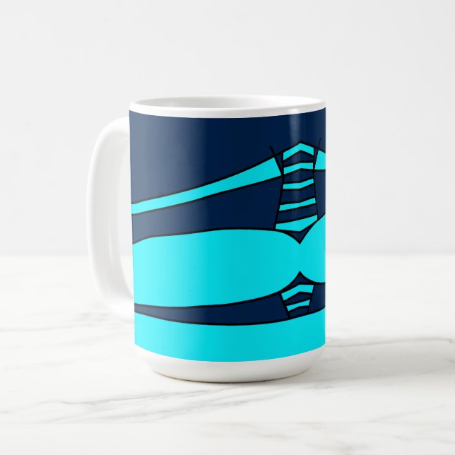 Caneca De Café Mazipoodles Cocktail Press - Azul Turquesa  (Frente Esquerda)