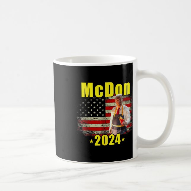 Caneca De Café Mcdon 2024 Funny Donald Trump Francês Fry Cozinhar (Direita)