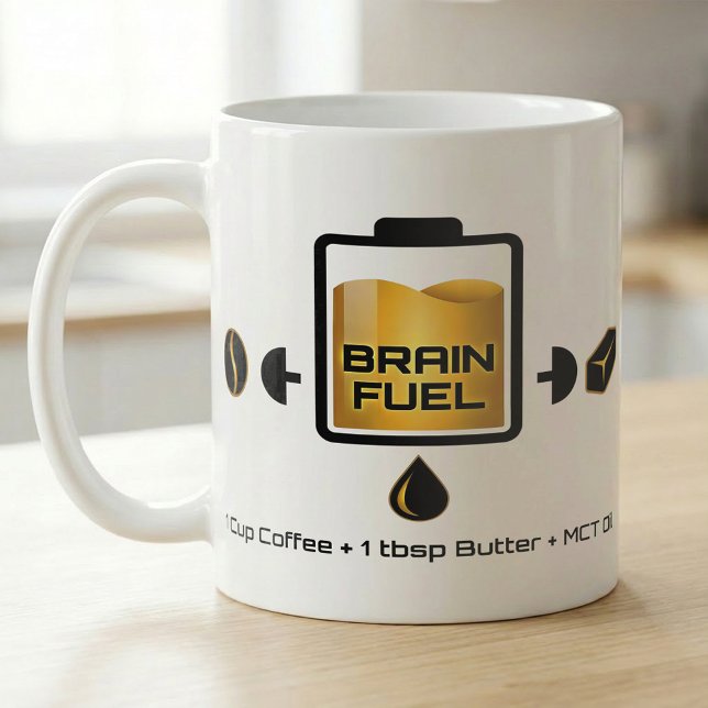Caneca De Café MCT Coffee Butter Recipe Focus Battery (Criador carregado)