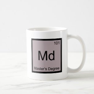 Caneca De Café Md - Camiseta Símbolo do Elemento Químico de Mestr