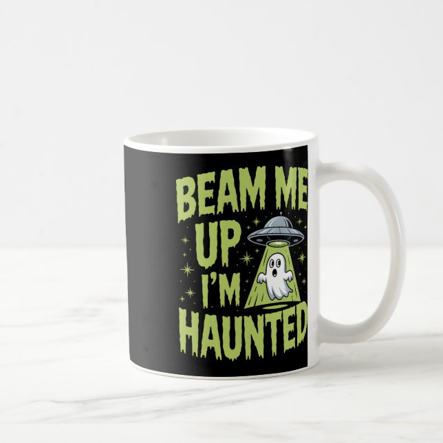 Caneca De Café Me beija, sou assombrado - Alienígena engraçada, H (Direita)