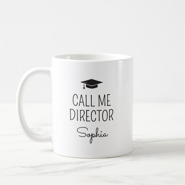 Caneca De Café Me Chame de Diretor Nome Personalizado (Esquerda)