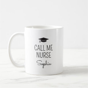 Caneca De Café Me Chame de Enfermeira Nome Personalizado