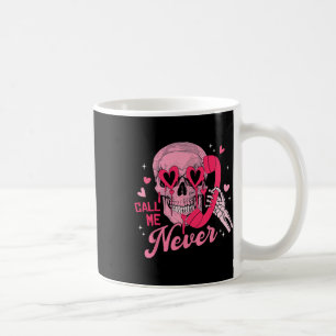 Caneca De Café Me Chame Nunca Anti-valentine Caveira Rosa Engraça