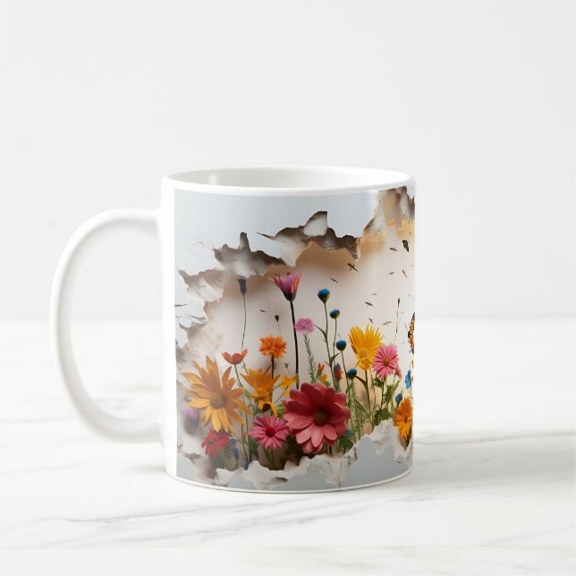 Caneca De Café Meadow Morning Mug: 3D Wildflower Edition (Esquerda)