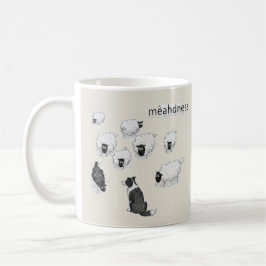 Caneca De Café Mêahdness Funny Sheep Dog Pen Sketch Cartoon