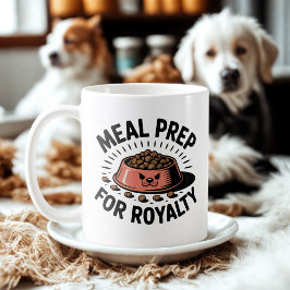 Caneca De Café Meal Prep for Royalty | Dog & Cat Humor Design
