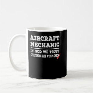 Caneca De Café Mecânica de Aeronaves em Deus Confiamos
