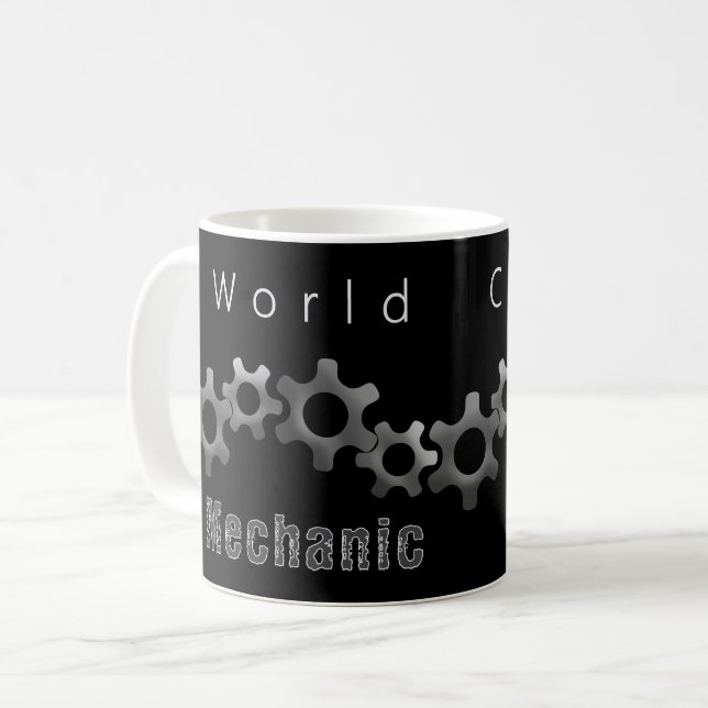 Caneca De Café Mecânico de Classe Mundial Preto (Frente Esquerda)