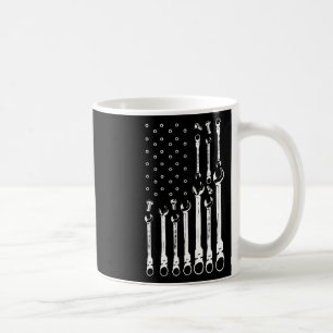 Caneca De Café Mecânico do carro de bandeira Patriótica Americano