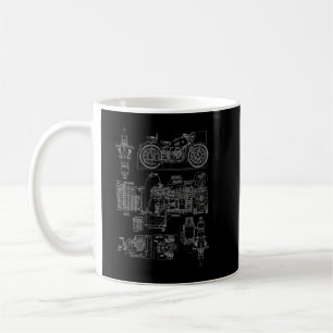 Caneca De Café Mecânico do diagrama do motor de motociclo