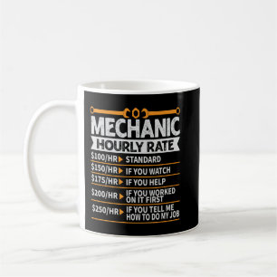 Caneca De Café Mecânico Engraçado, Taxa Horária, Futuro Mecânico
