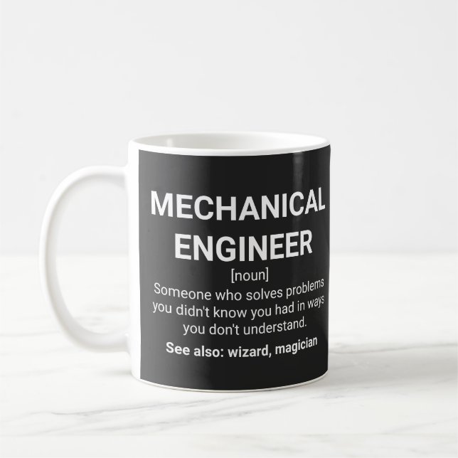 Caneca De Café Mechanical Engineer Funny Definition (Esquerda)