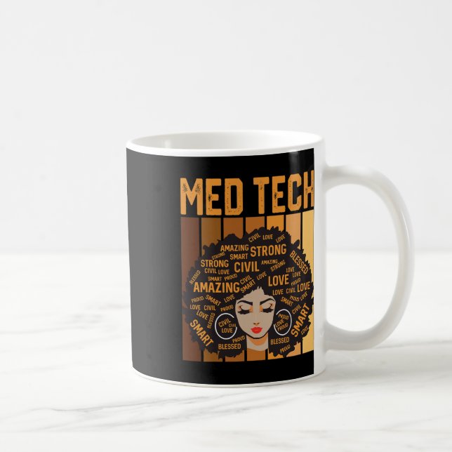 Caneca De Café Med Tech Poderoso Mês da História Negra Orgulho Ne (Direita)