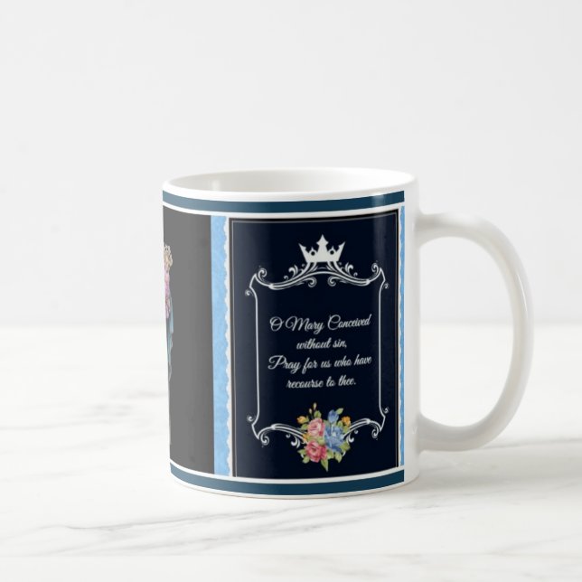 Caneca De Café Medalha miraculosa da Virgem Maria católica (Direita)