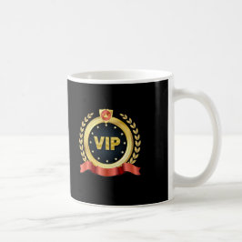 Caneca De Café Medalhão Dourado Elegante VIP