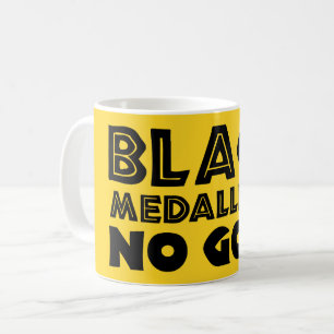 CANECA DE CAFÉ MEDALHES PRETOS SEM DOURADO