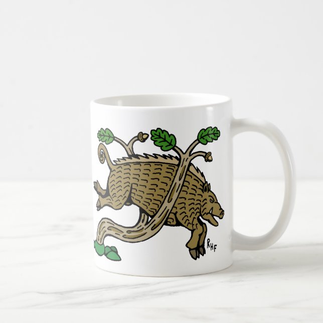 Caneca De Café Medeval Boar Hunt (Direita)