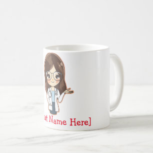 Caneca De Café Médica das Mulheres Personalizada, sou médica