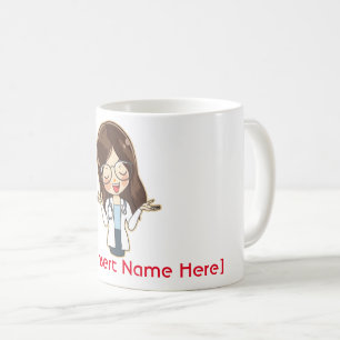 Caneca De Café Médica de Mulher Personalizada, sou médico