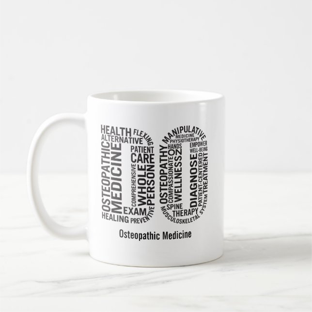 Caneca De Café Medicamento Osteopático Personalizado DO Osteopati (Esquerda)