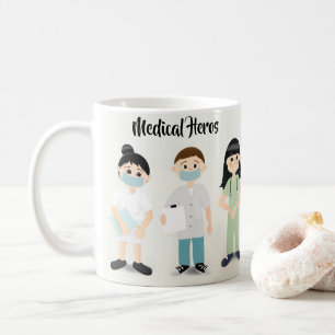 Caneca De Café Medicina com enfermeiras e médicos