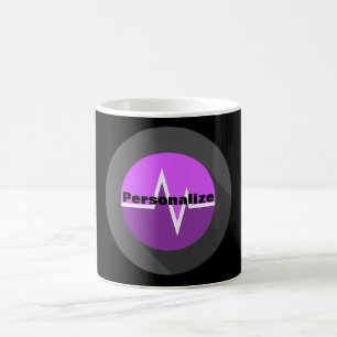 Caneca De Café Medicina de linha do ECG Dr enfermeiro roxo preto