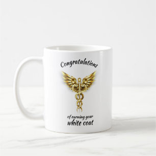 Caneca De Café Medicina Dourada da Cerimônia de Casaco Branco
