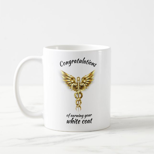 Caneca De Café Medicina Dourada da Cerimônia de Casaco Branco (Esquerda)