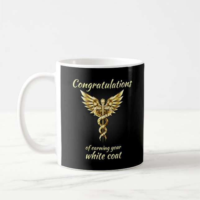Caneca De Café Medicina Dourada da Cerimônia de Casaco Branco (Esquerda)