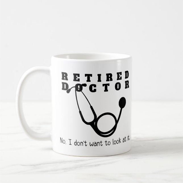 Caneca De Café Médico aposentado Stethoscope Sassy Engraçado Refo (Esquerda)