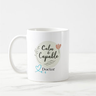 Caneca De Café Médico Calmo e Capaz Personalizado