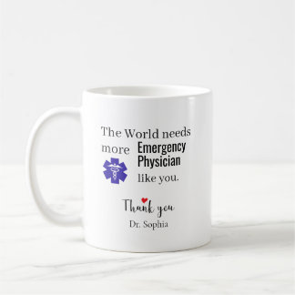 Caneca De Café Médico de Emergência Agradecido Nome Personalizado