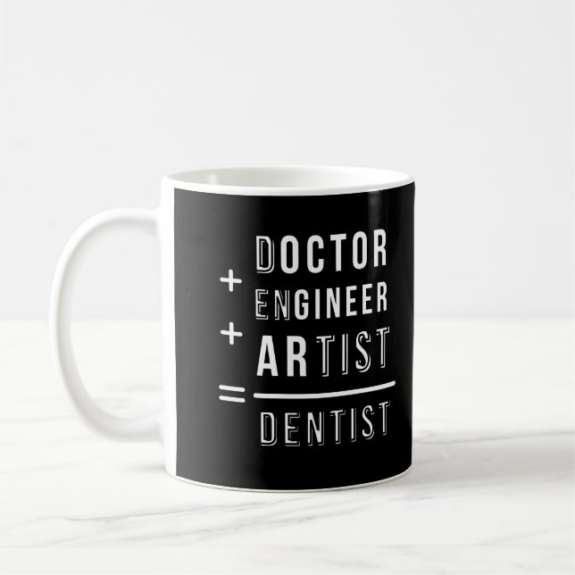 Caneca De Café médico dentista engenheiro dizendo (Esquerda)
