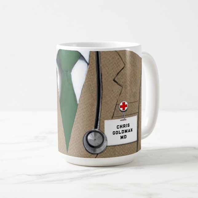 Caneca De Café Médico Personalizado (Frente Esquerda)