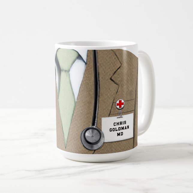 Caneca De Café Médico Personalizado (Frente Esquerda)